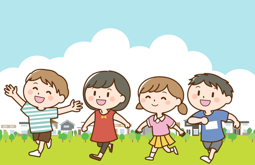 友達と遊んでいる画像